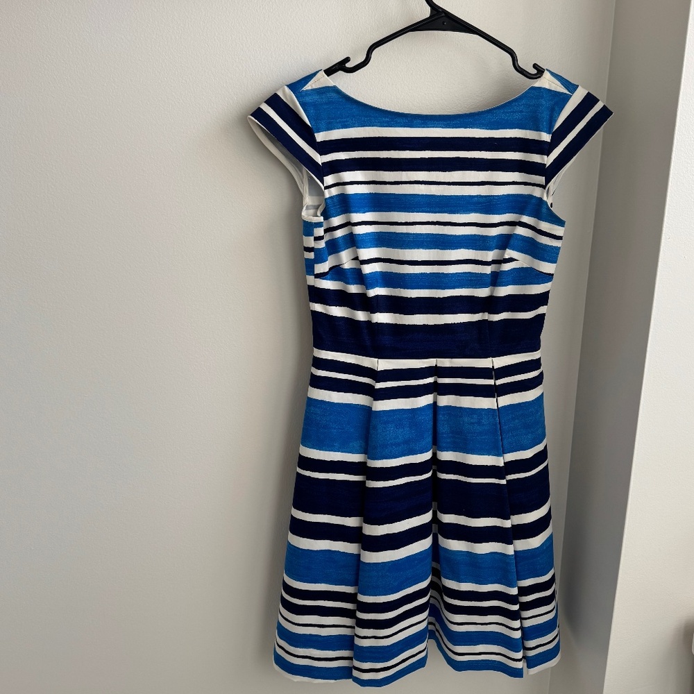 Kate Spade size 2 Blue Striped Cocktail Dress